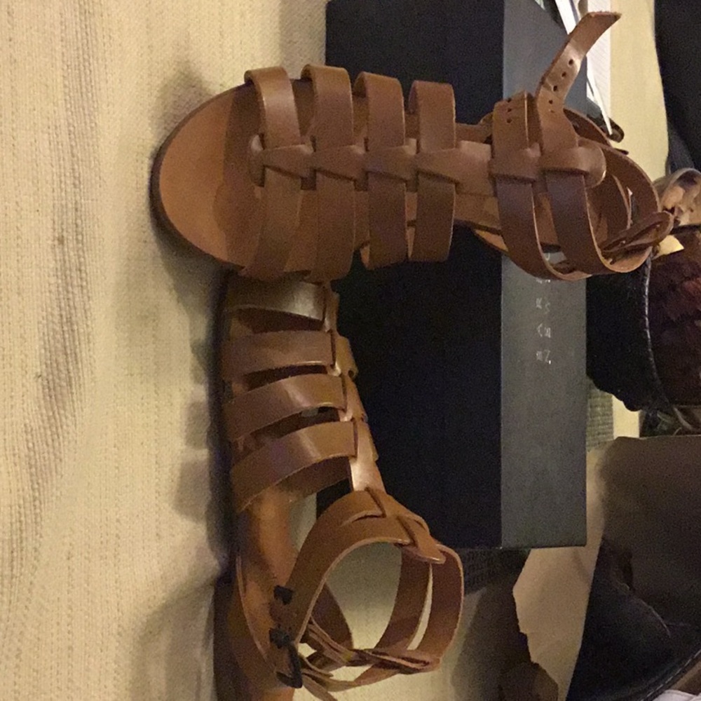 Tan sandals, Barney’s New York, size 39=to US 7, New